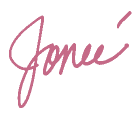 jonee signature in red