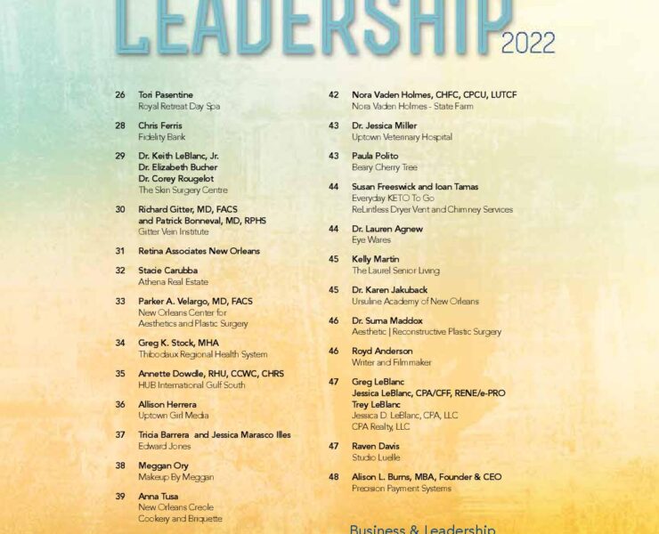 Business and Leaders Table of Contents