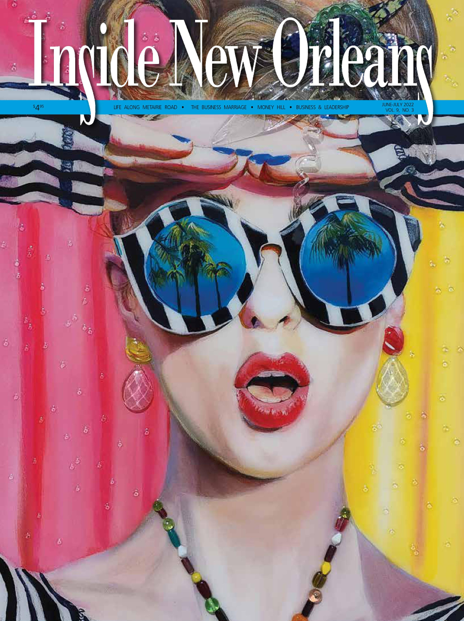 Jun-July cover of Inside New Orleans Magazine with art by Greg Creason