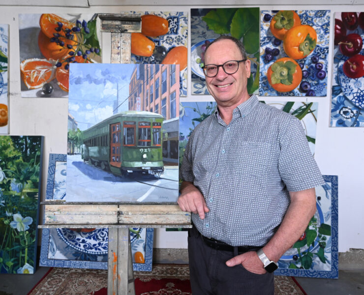 Jacques Soulas in his gallery for the cover of Inside New Orleans Magazine